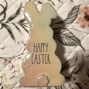 NWT Rae Dunn Iridescent 6” Happy Easter Bunny Decor